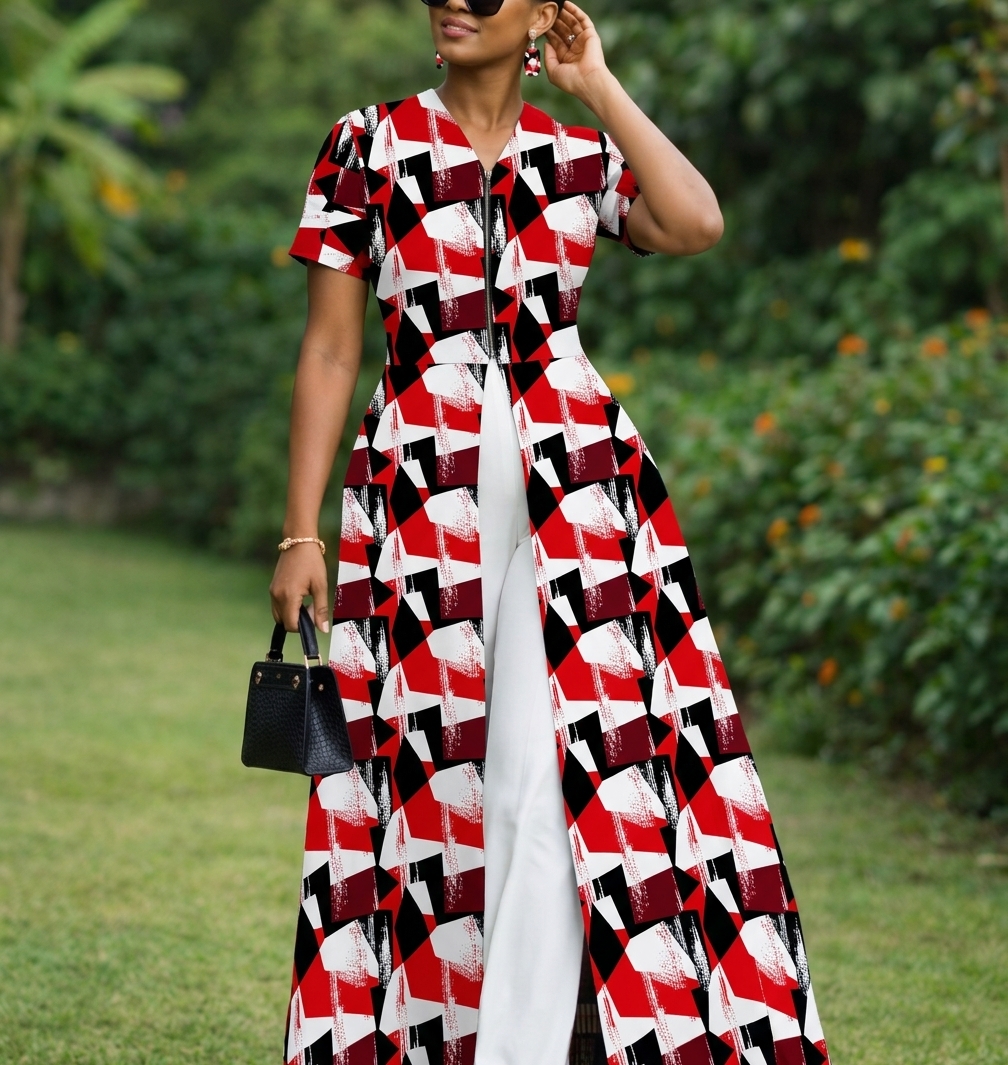 Amani Zip-Front Kitenge Kimono