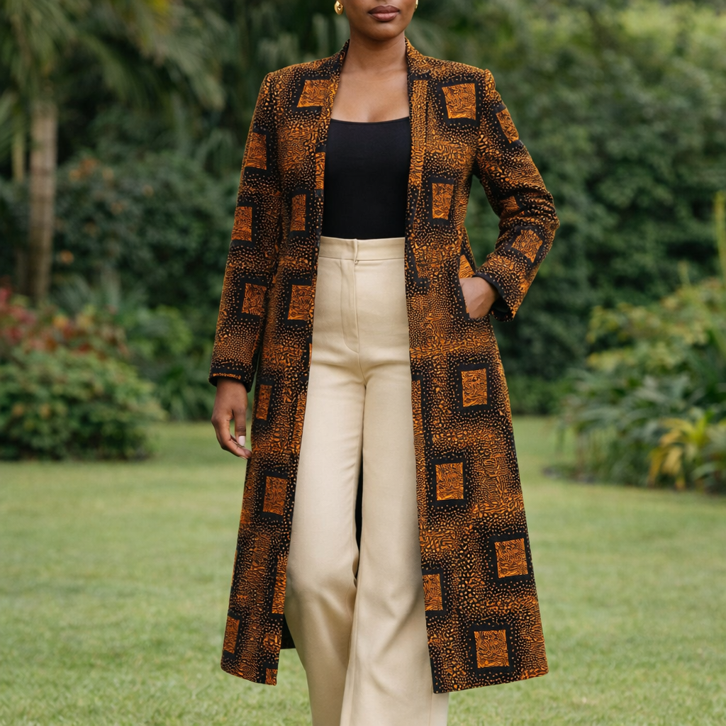 Longline kitenge blazer